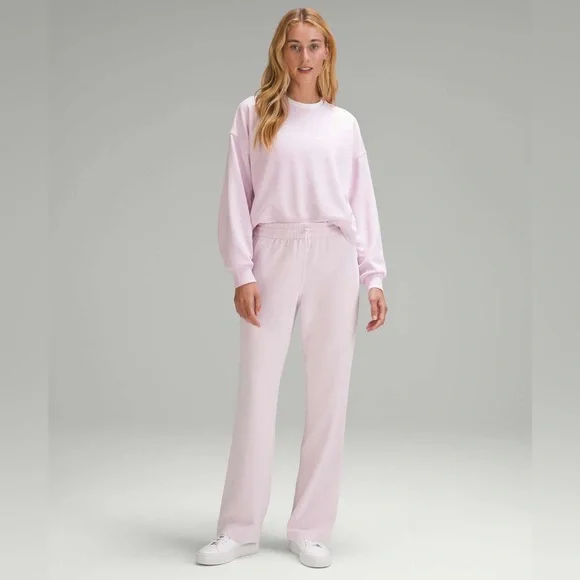 Lululemon Ribbed Softstreme Oversized Cropped Crew•Meadowsweet Pink•LIKE NEW•2 - Picture 2 of 15